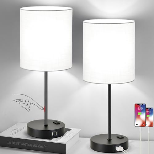 White & Matte Black(Base)-Two 5000K Bulbs Included