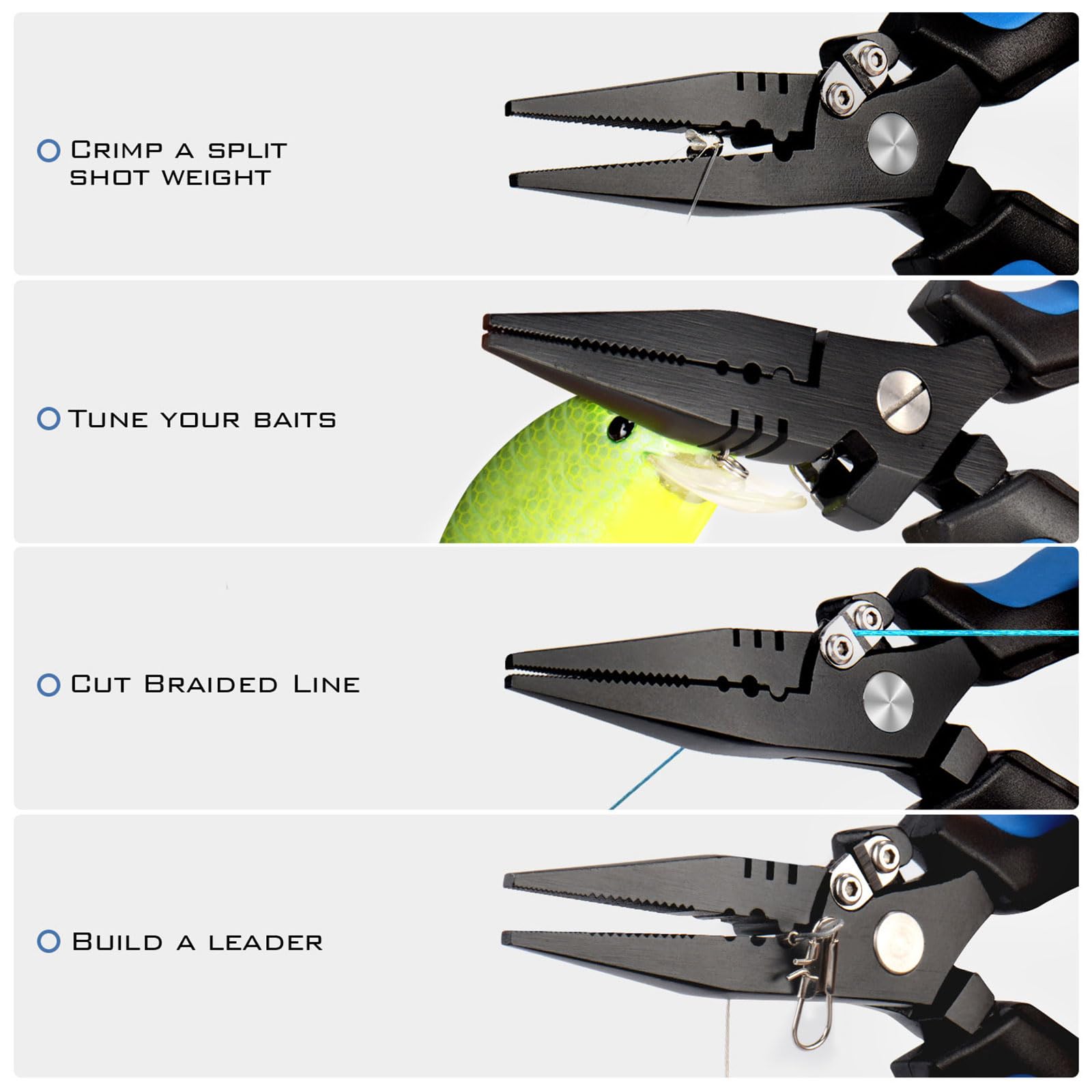 KastKing Intimidator Fishing Pliers - Corrosion Resistant Polymer Coated Fishing Tools with Tungsten Carbide Cutters | Saltwater Resistant Fishing Gear for Offshore, Inshore, and Freshwater Angling