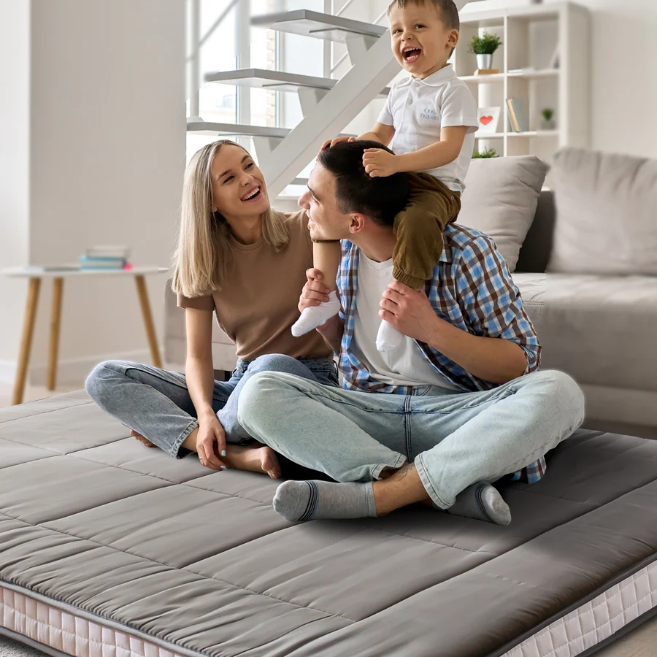 MAXYOYO Extra Thick Japanese Floor Futon Mattress - Dark Grey Foldable Tatami Bed for Guest Room, Meditation & Small Space Living | Comfortable Floor Sleeping Solution