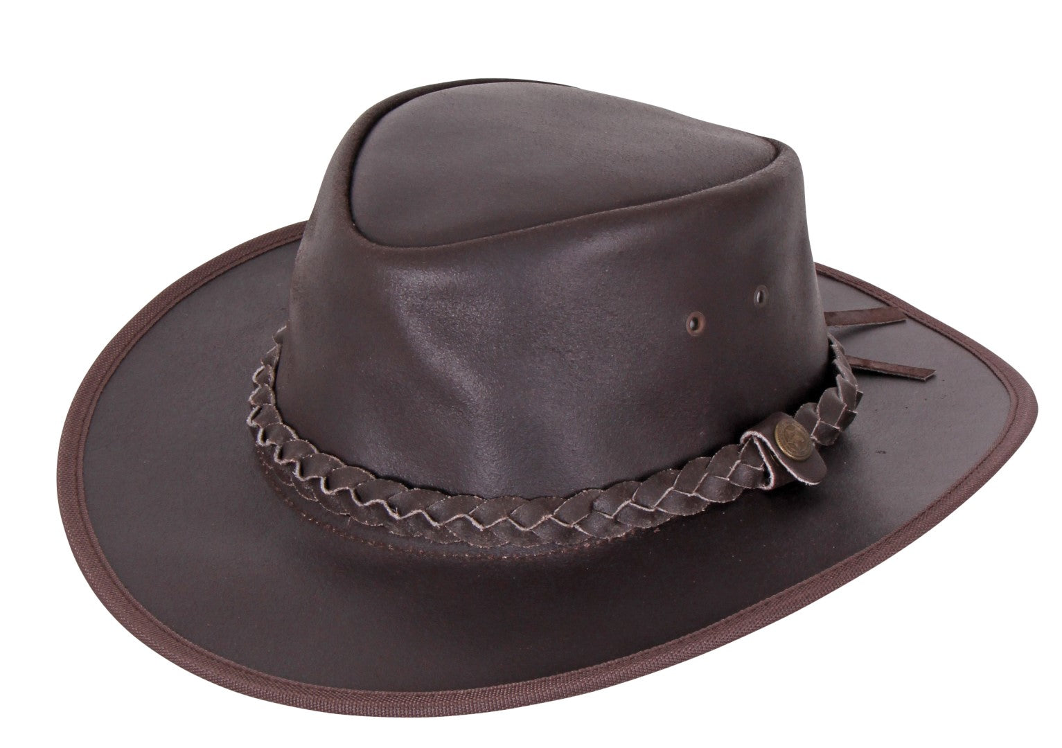 Double Hill Wyoming Leather Cowboy Hat for Men - Premium Genuine Leather Western Style Hat for Ranchers, Outdoor Enthusiasts & Country Music Fans - Perfect for Rodeos, Hiking & Country Concerts