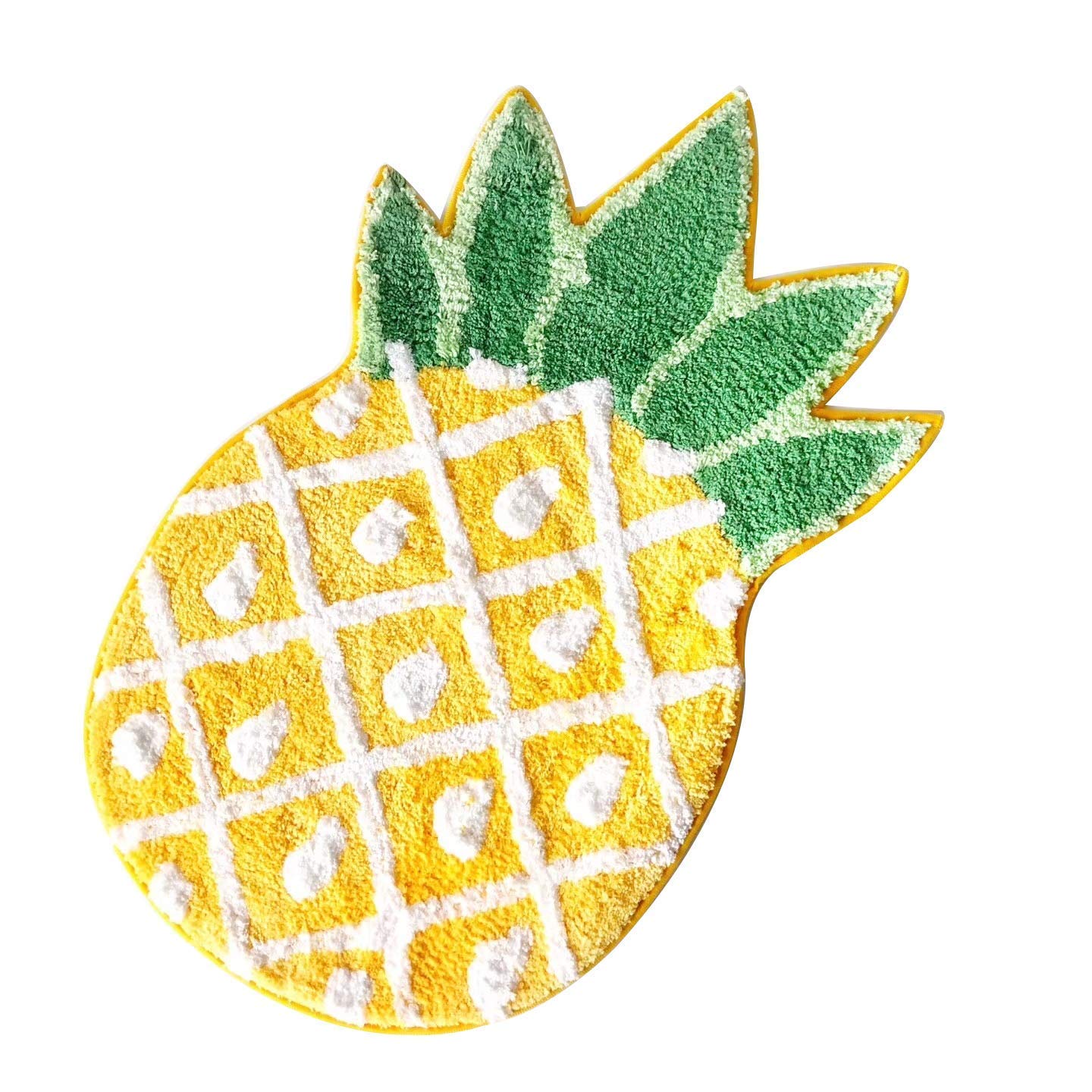 YOUSA Pineapple Shaped Area Rug - Non-Slip Door Mat for Living Room, Bedroom, Entryway - 39.3''x23.2'' - Tropical Home Decor - Perfect for Beach House, Kids Room & Summer Themed Spaces