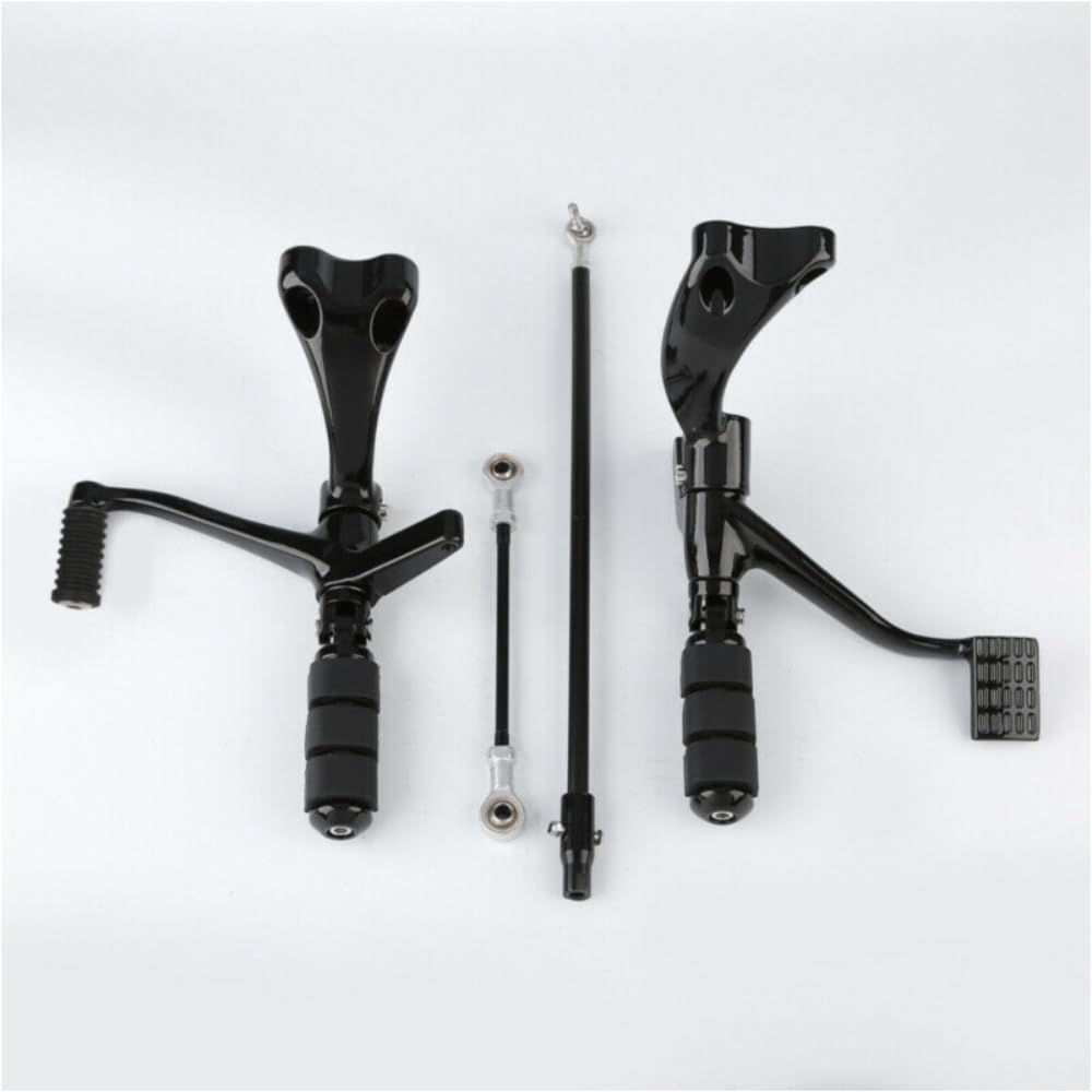 Forward Controls Kit - Motorcycle Foot Pegs, Levers & Linkages (Steel + Rubber + Aluminum) - Complete Upgrade Kit for Harley, Honda, Yamaha - Perfect for Cruiser & Touring Bike Customization