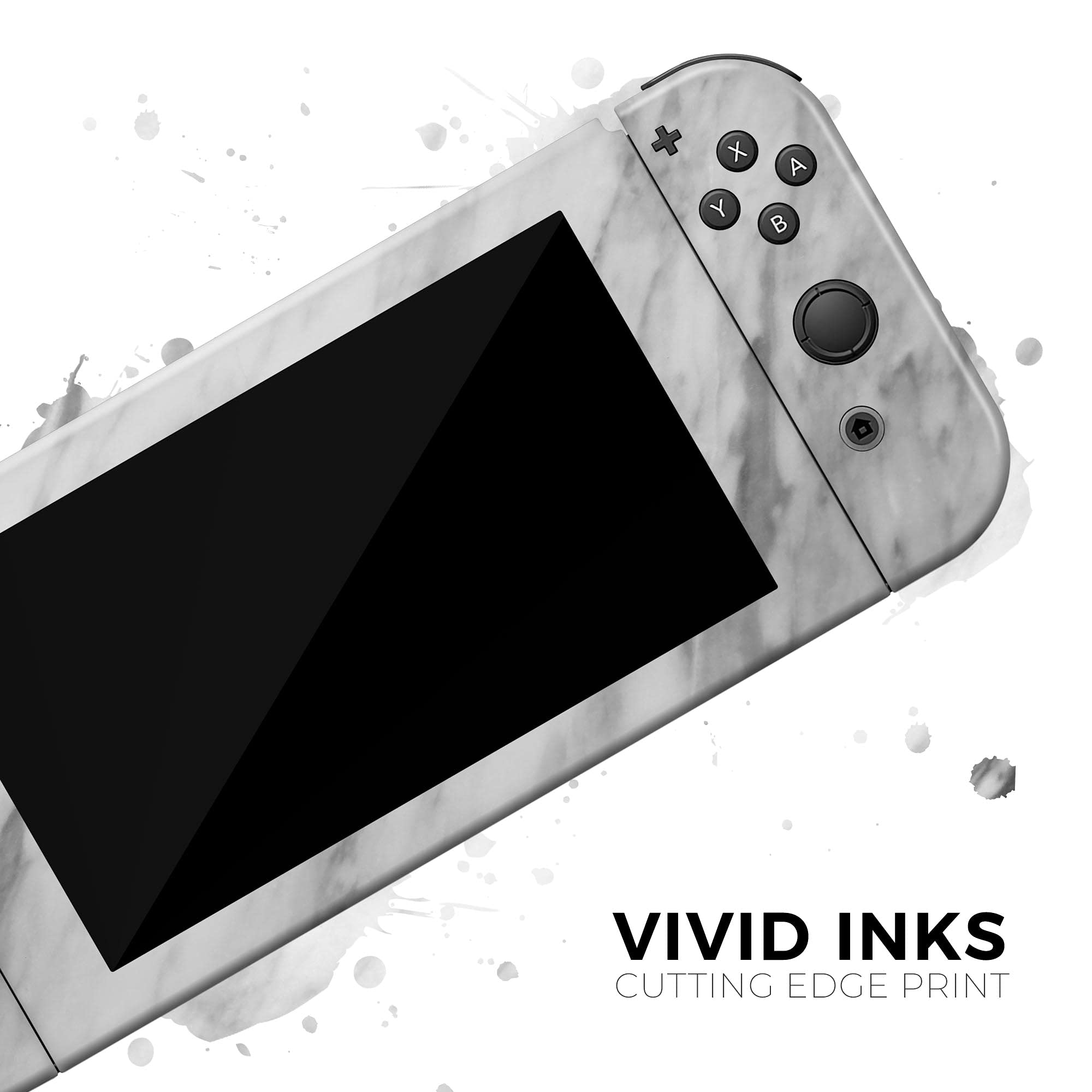 Nintendo Switch Console Bundle Compatible Skin Decal - Scratch-Resistant Removable Vinyl Wrap Cover - Slate Marble Design V10 - Perfect for Gaming Protection & Customization