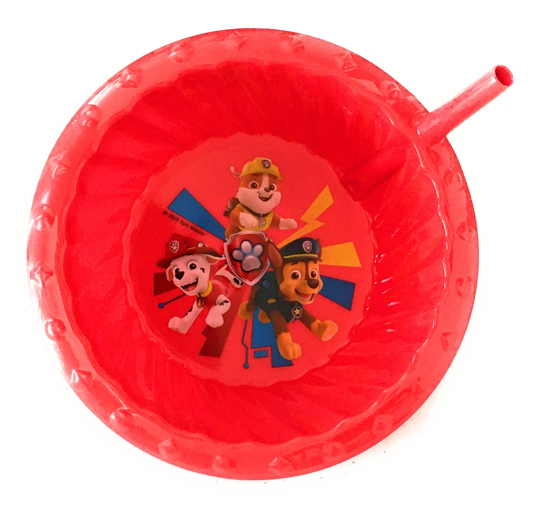 Paw Patrol Kids' Sippy Cereal Bowl with Straw - Spill-Proof Toddler Feeding Set for Snacks, Breakfast & On-the-Go (Red) - Perfect for Daycare, Travel & Home Use