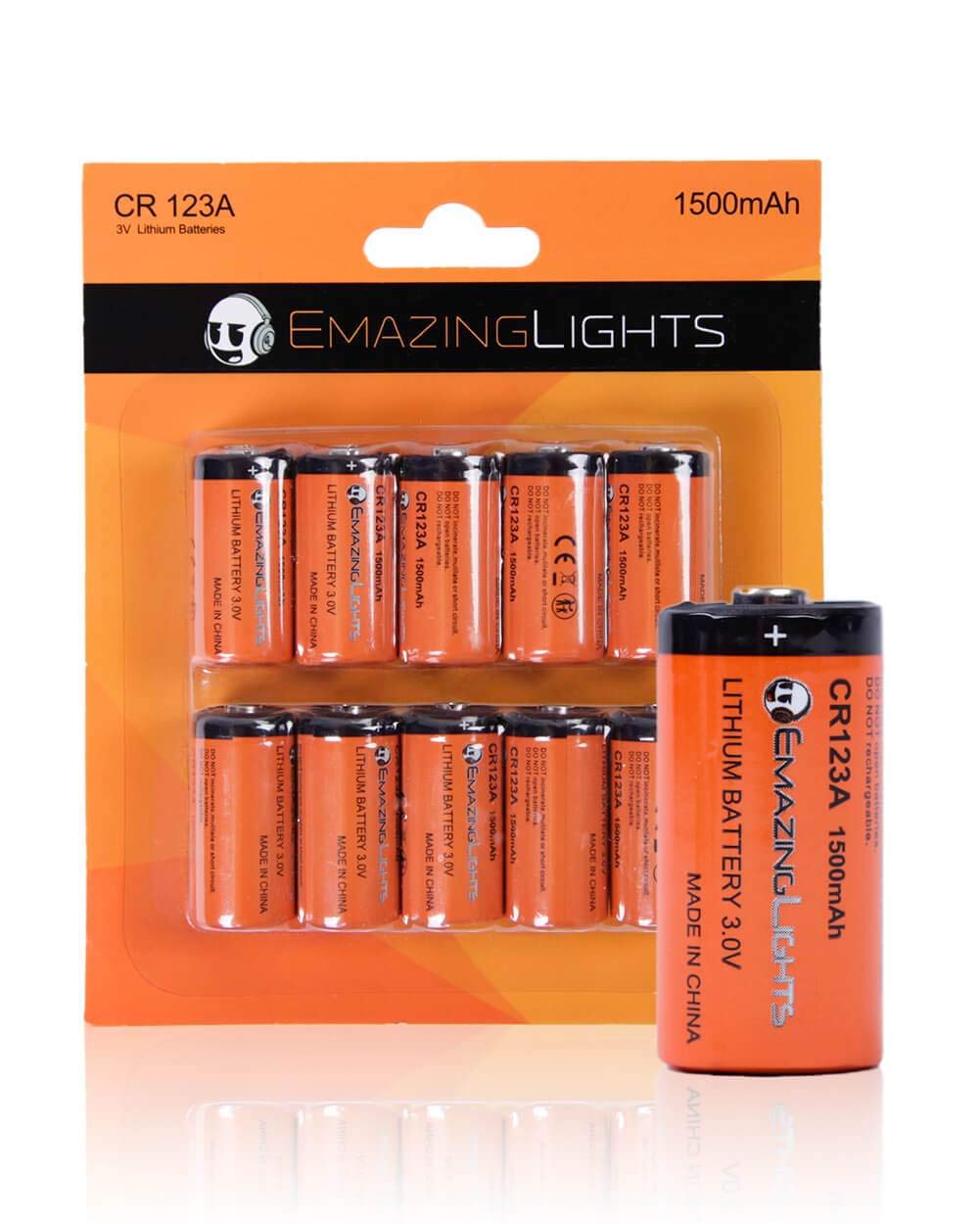EmazingLights CR123A 3V Lithium Batteries - 10 Pack for Flashlights, Cameras & Emergency Kits - Long-Lasting Power for Outdoor Adventures & Home Safety