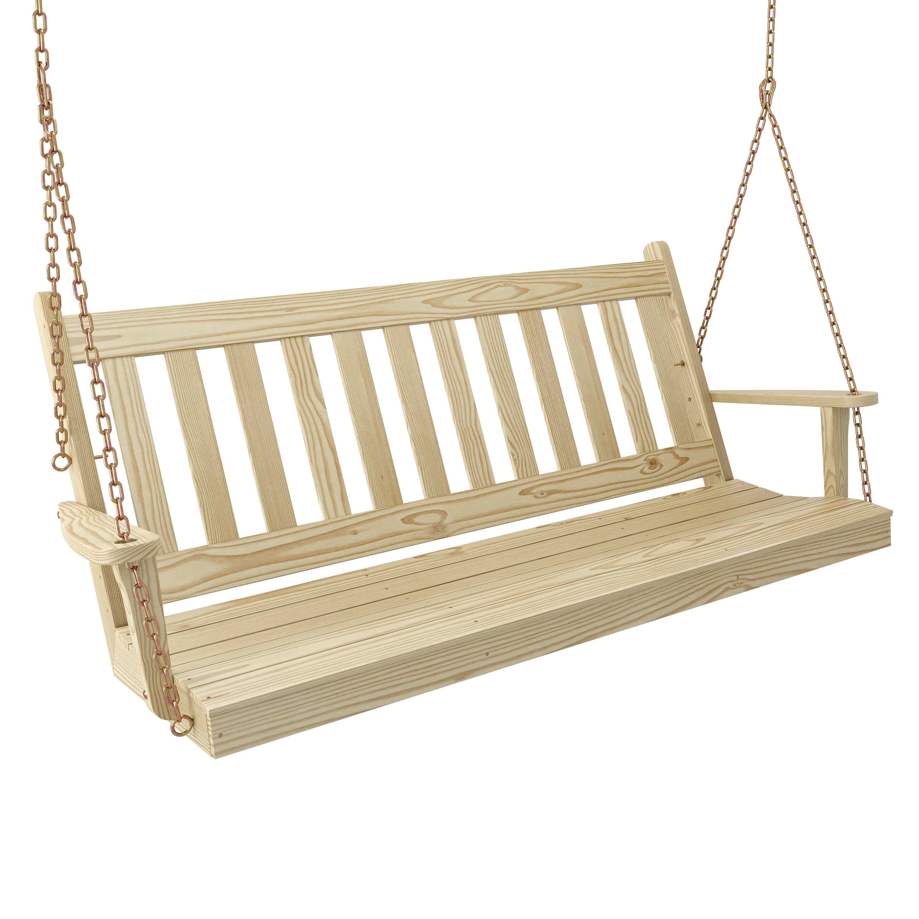 Keystone Amish Co. Franklin Porch Swing - Handcrafted Cedar Wood Outdoor Swing for Garden, Patio, Deck - Perfect for Relaxing & Enjoying Nature