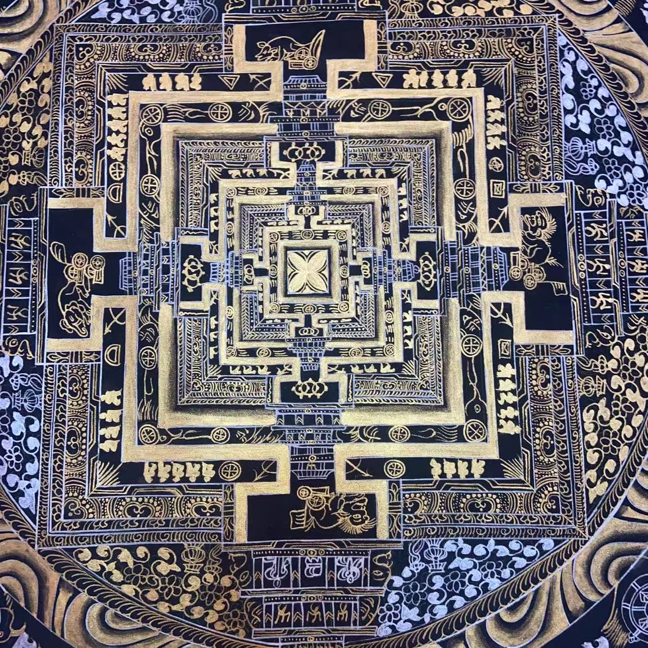 Authentic Kalachakra Mandala Tibetan Thangka Painting - Handmade Buddhist Wall Art for Meditation & Home Decor | Perfect for Yoga Studios, Spiritual Spaces & Gift Giving