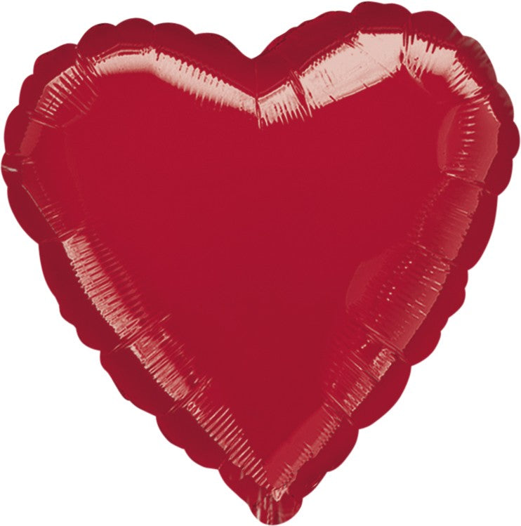 45cm Standard Heart HX Metallic Red Balloon - Perfect for Valentine's Day, Birthday Parties, and Romantic Decorations
