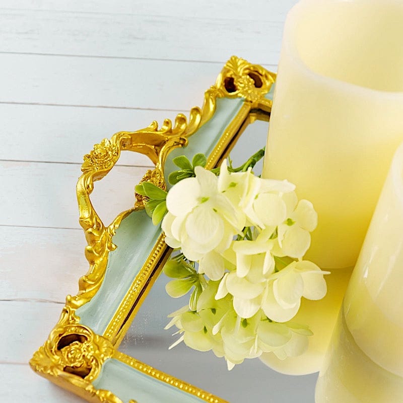 15x10 Inch Metallic Rectangular Mirror Serving Tray with Handles - Elegant Party Decor, Cocktail Serving, Home Decor & Gift Idea for Weddings, Hostess & Housewarming
