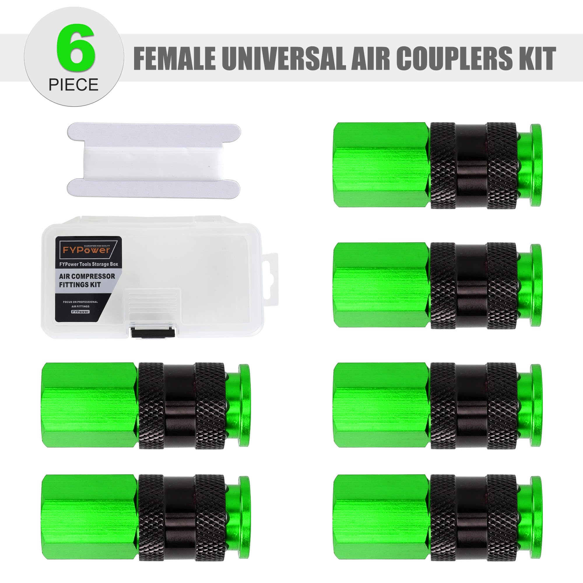 6-Piece AMT Universal Air Couplers with 1/4