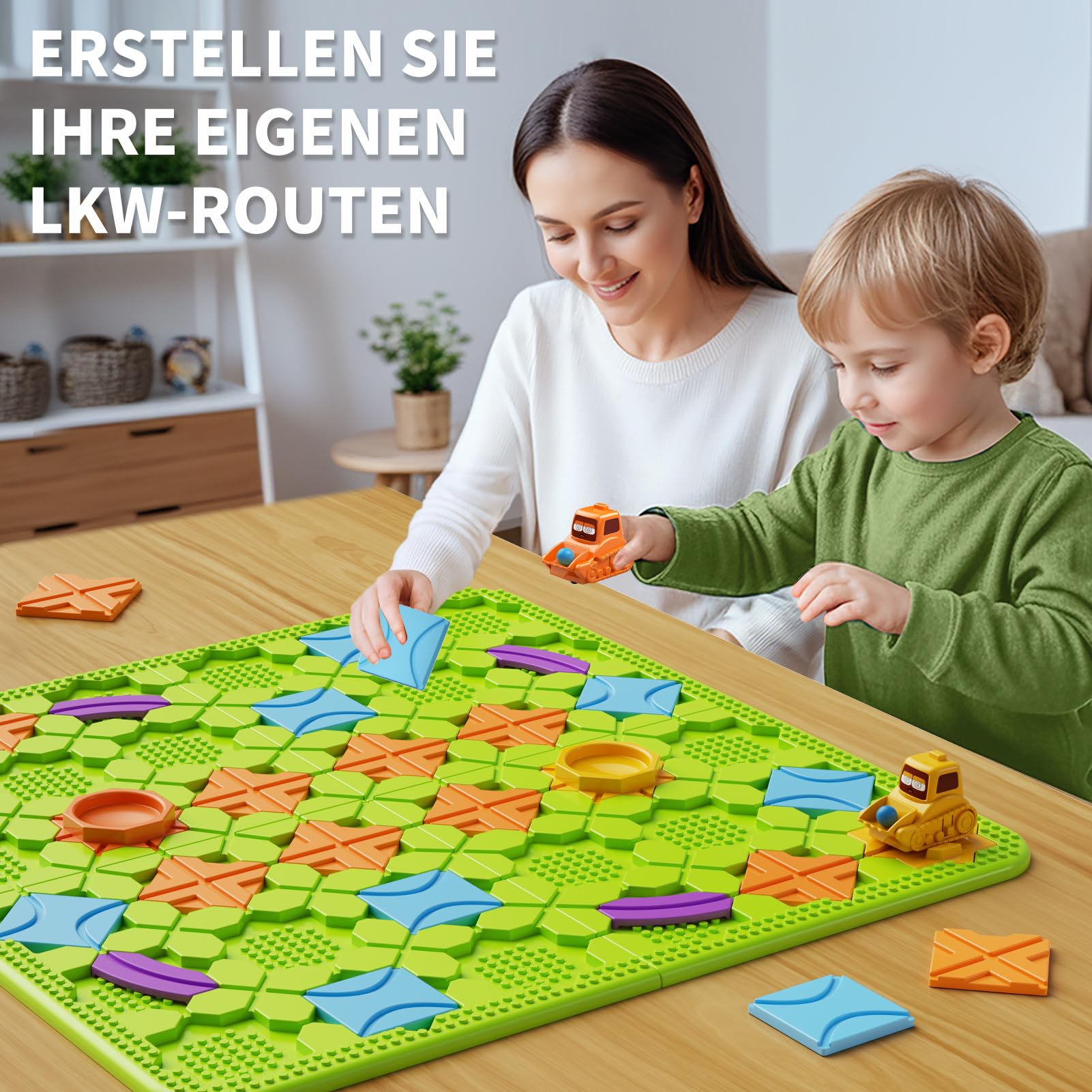 Burgkidz Logic Board Game for Kids Ages 4-8 - 56x56cm Large Maze Puzzle & Road Building Toy | Educational STEM Learning Game | Perfect Birthday Gift for Boys & Girls | Family Game Night Fun