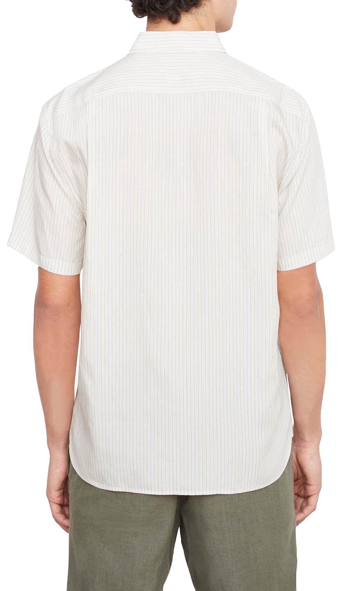 Vince Men's Peninsula Stripe Short Sleeve Shirt - Casual Summer Button Down for Beach, Vacation & Outdoor Activities