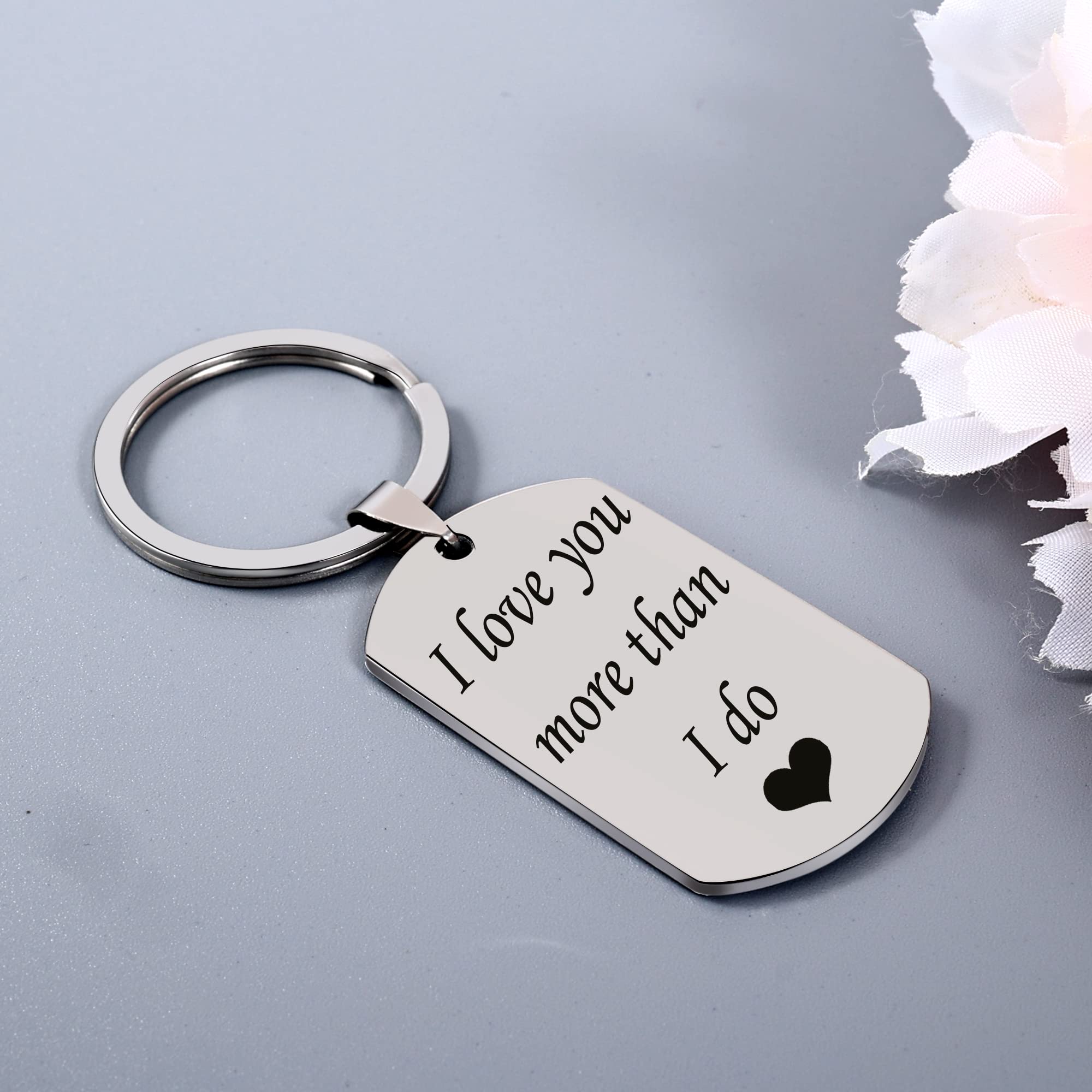 Personalized Silver Drive Safe Keychain for Men - Custom Photo Keychain Gift for Boyfriend, Husband or Dad | Thoughtful Present for Anniversary, Birthday & Father's Day | Boyfriend Style 1