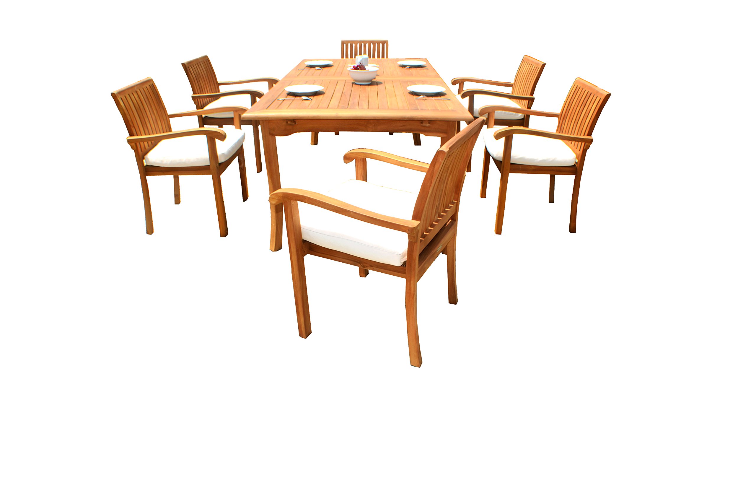 Premium 7-Piece Outdoor Teak Patio Dining Set - 94