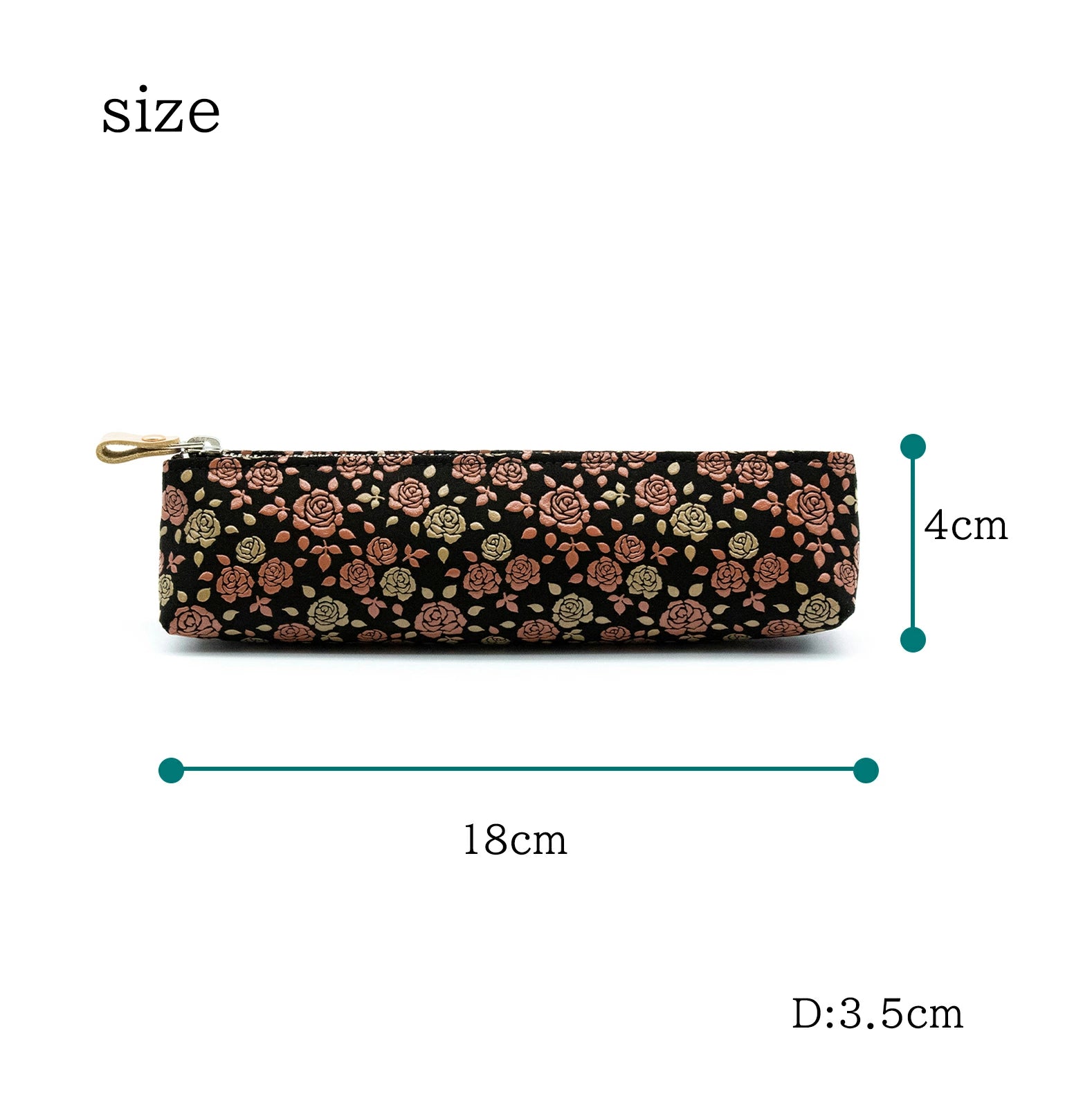 Premium Koshu Inden Japanese Deerskin Leather Pencil Case - Handmade in Japan, Traditional Craft Rose/Black Pen Holder for School, Office & Gift Giving
