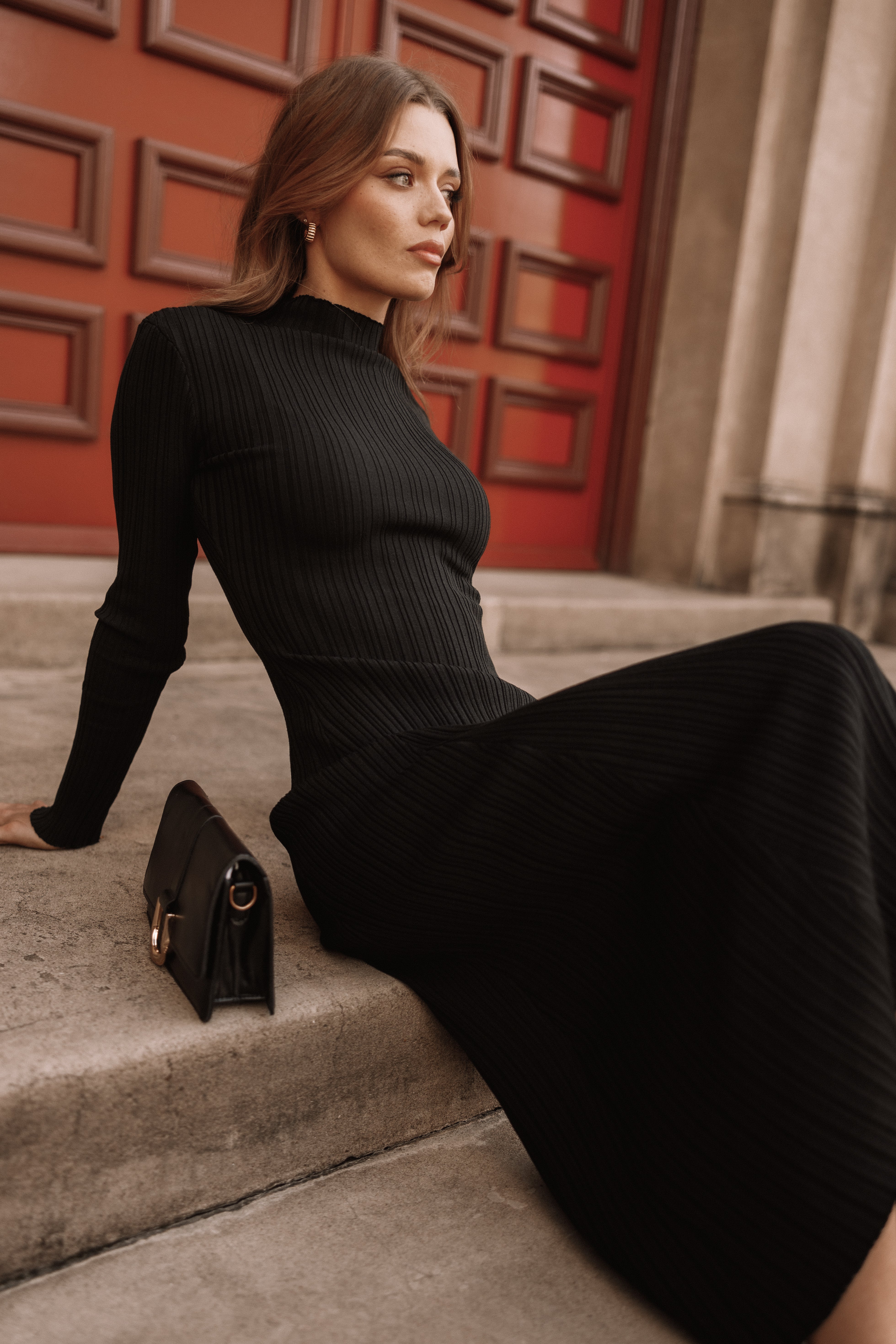 Elegant Briar Long Sleeve Dress for Women - Black - Perfect for Office, Party & Fall/Winter Fashion