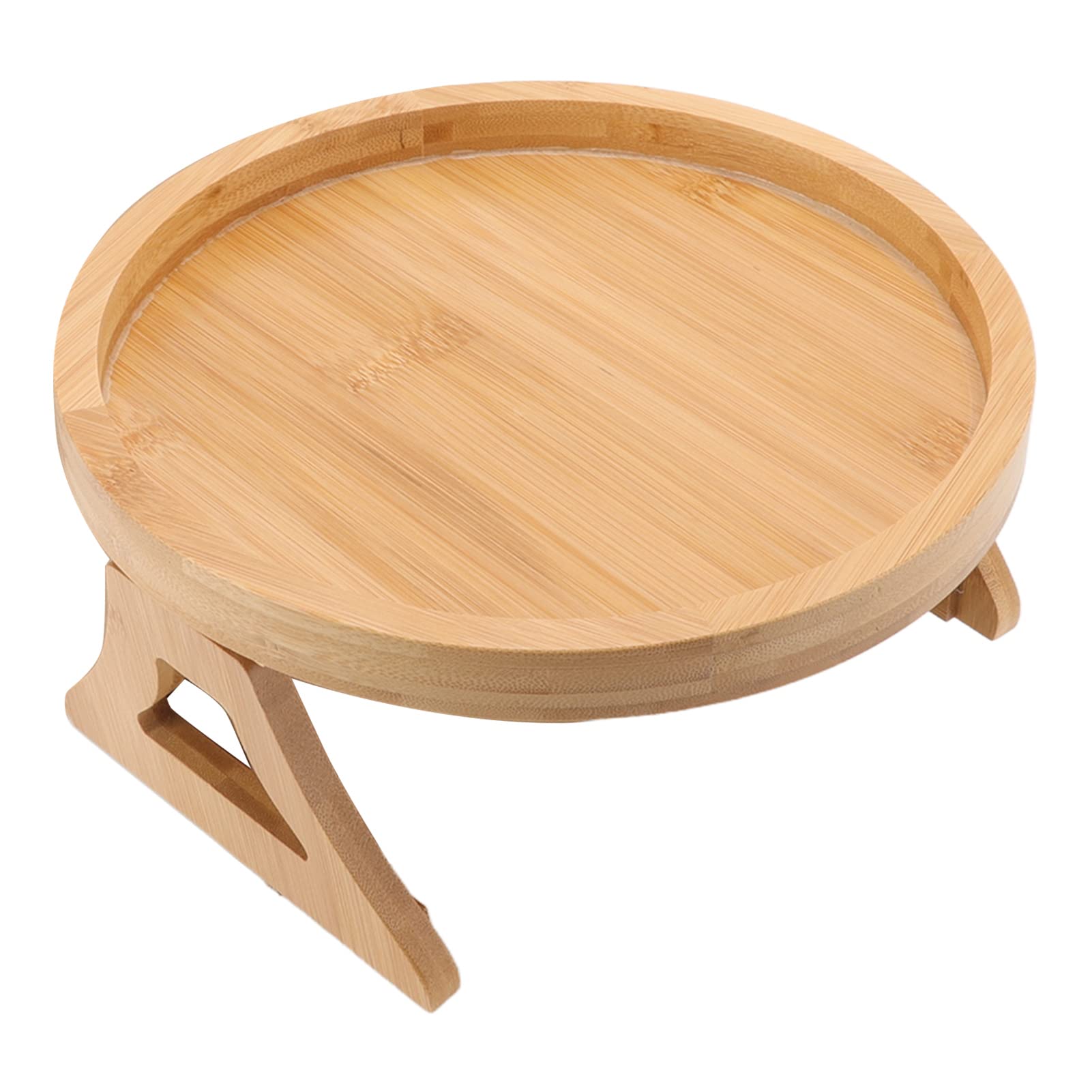 Wooden Sofa Armrest Tray - Foldable Couch Table with Clip Holder for Coffee, Tea & Snacks | Perfect for Movie Nights, Reading & Living Room Relaxation