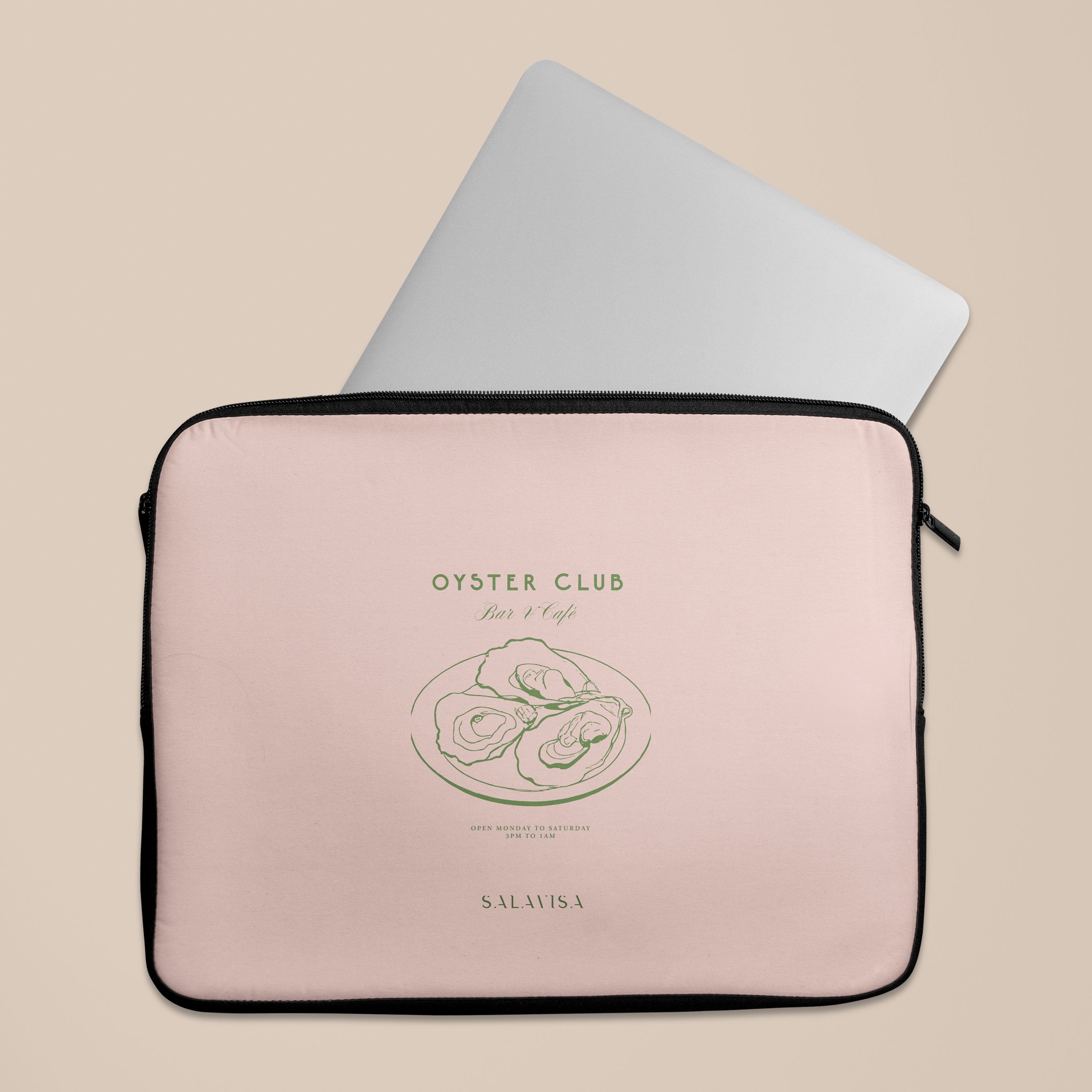 Premium Oyster Club Laptop Sleeve Case - 13-15 Inch Waterproof Neoprene Protective Cover for MacBook Pro/Air, Dell, HP - Perfect for Travel, Work & School