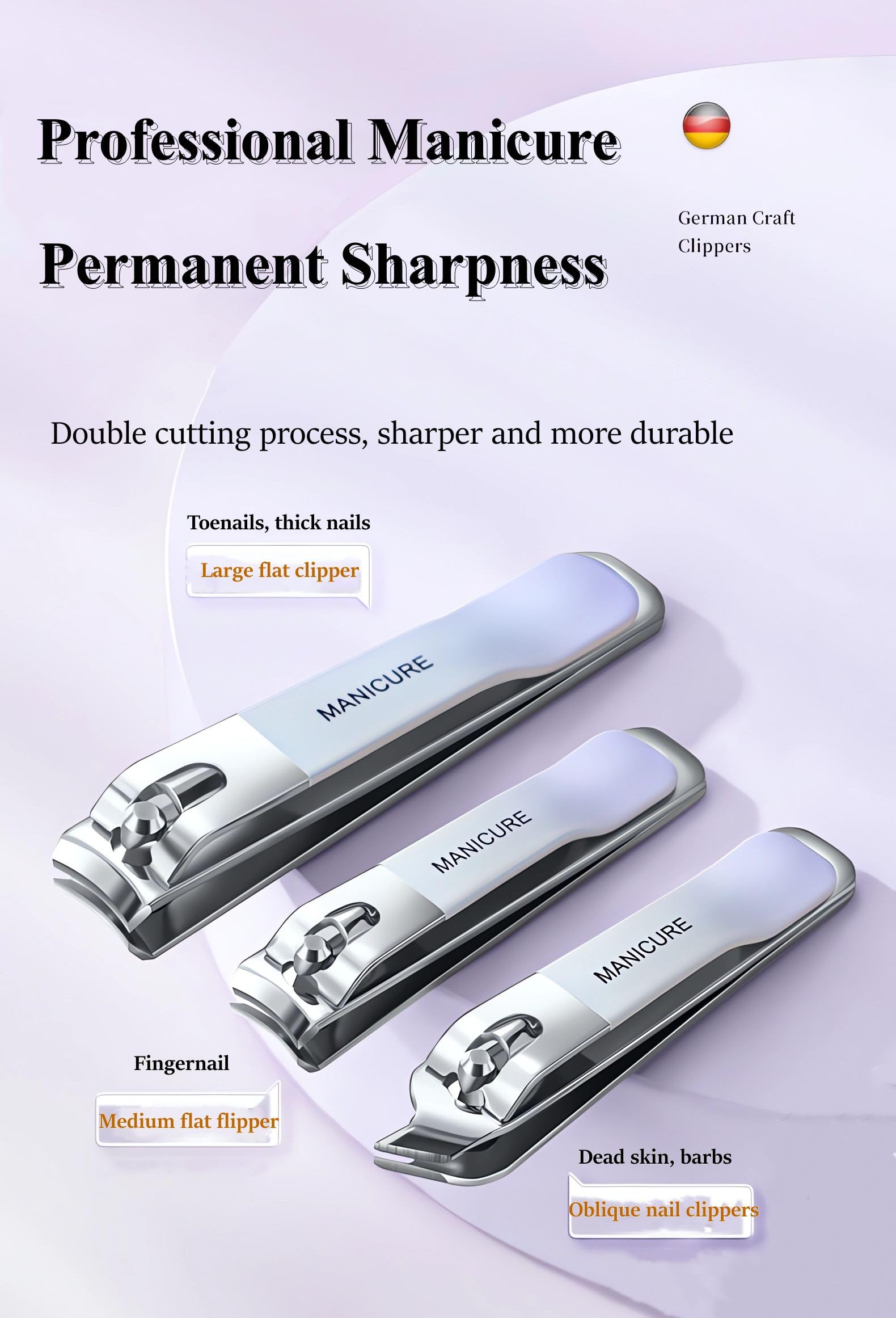 SWILAK 4-Piece Professional Nail Clipper Set - Stainless Steel Toe & Finger Nail Clippers for Thick Nails - Grooming Kit for Men & Women - Travel Essentials - Perfect Gift for Home, Salon & Travel Use (Green)
