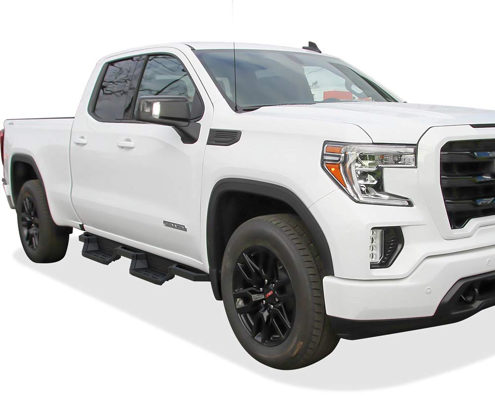 APS Stainless Steel Running Boards for Chevy Silverado & GMC Sierra 1500 2019-2025, 2500/3500 2020-2025 - Extended Cab Compatible (Excludes 1500 LD Models) | Durable Side Steps for Easy Truck Access & Off-Road Adventures