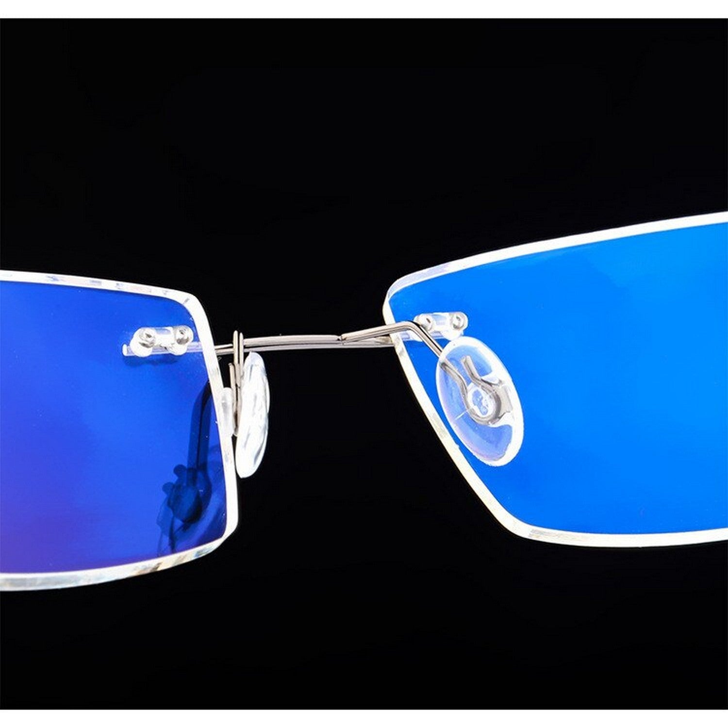 Stylish Rimless Blue Light Blocking Glasses for Men & Women - Anti Eye Strain Computer & Gaming Glasses for Office Work & Screen Time Protection