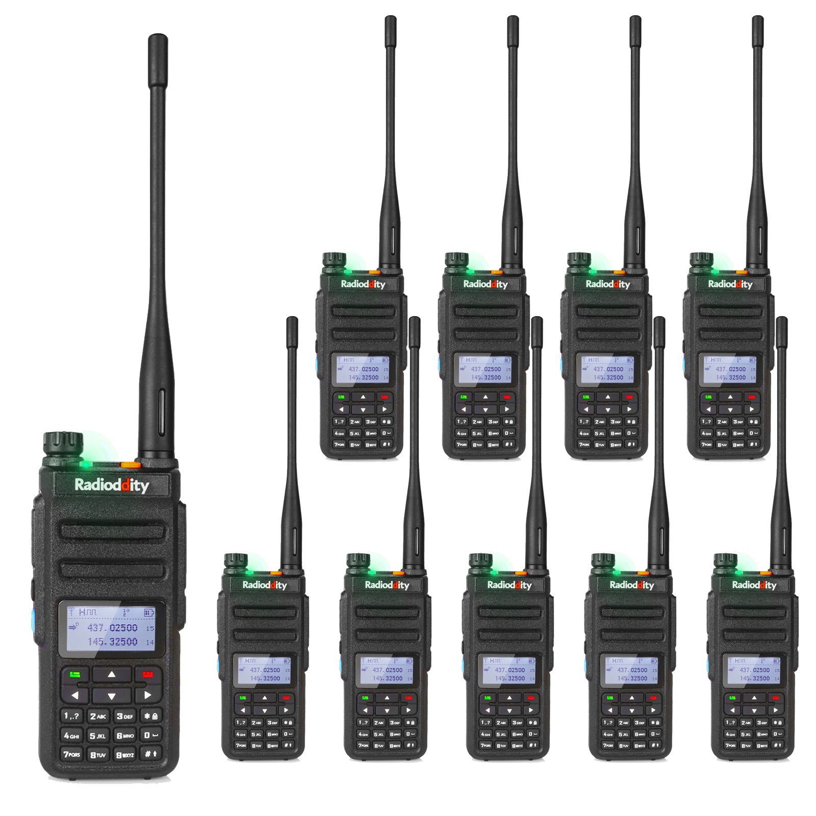 GD 77 DMR Dual Band Dual Time Slot Two Way Radio with Cable - 10 Pack - Ideal for Construction, Security & Outdoor Adventures [Discontinued]