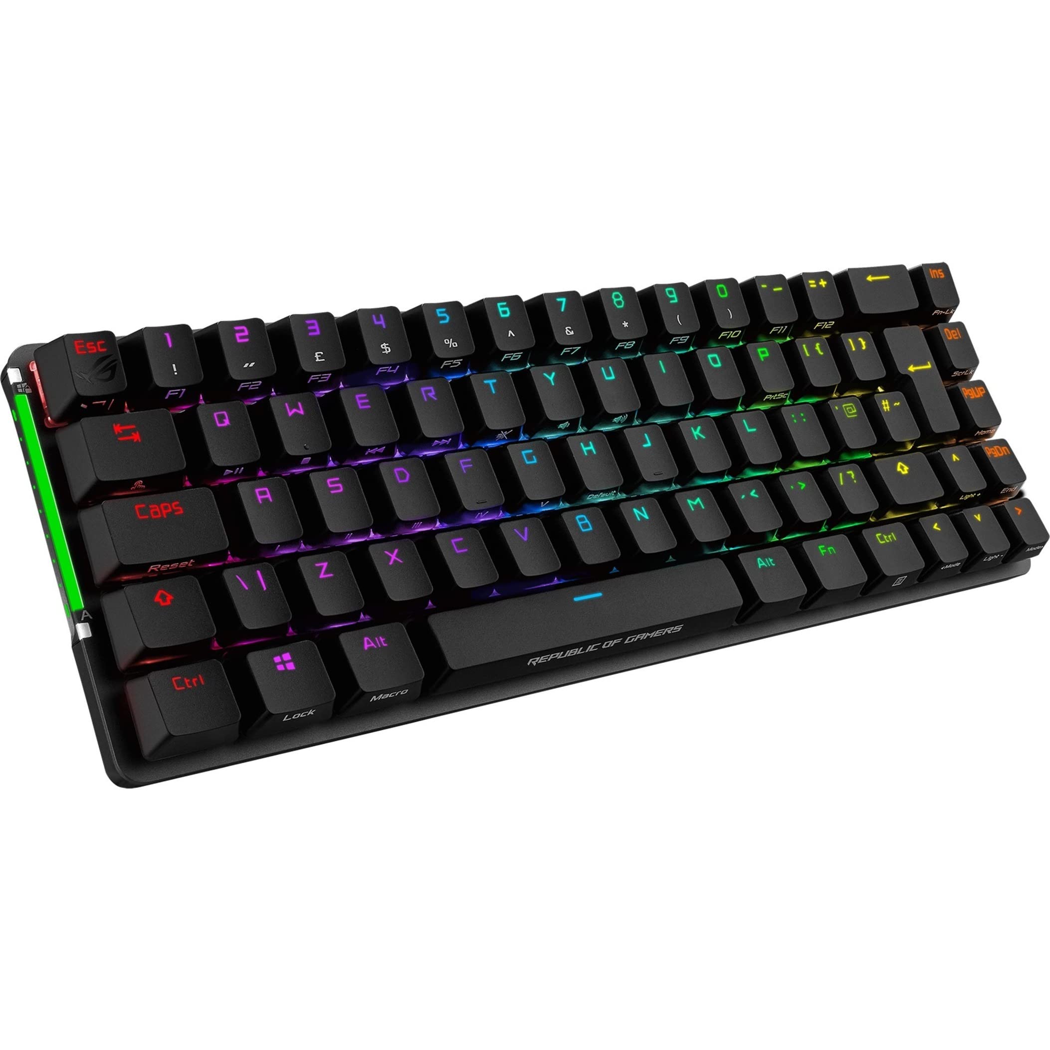 ASUS ROG Falchion NX 65% Wireless RGB Gaming Mechanical Keyboard with ROG NX Blue Clicky Switches | PBT Doubleshot Keycaps | Wired/2.4GHz Dual Mode | Touch Panel & Keyboard Cover | Macro Support - Perfect for Competitive Gaming, Streaming & Office Work