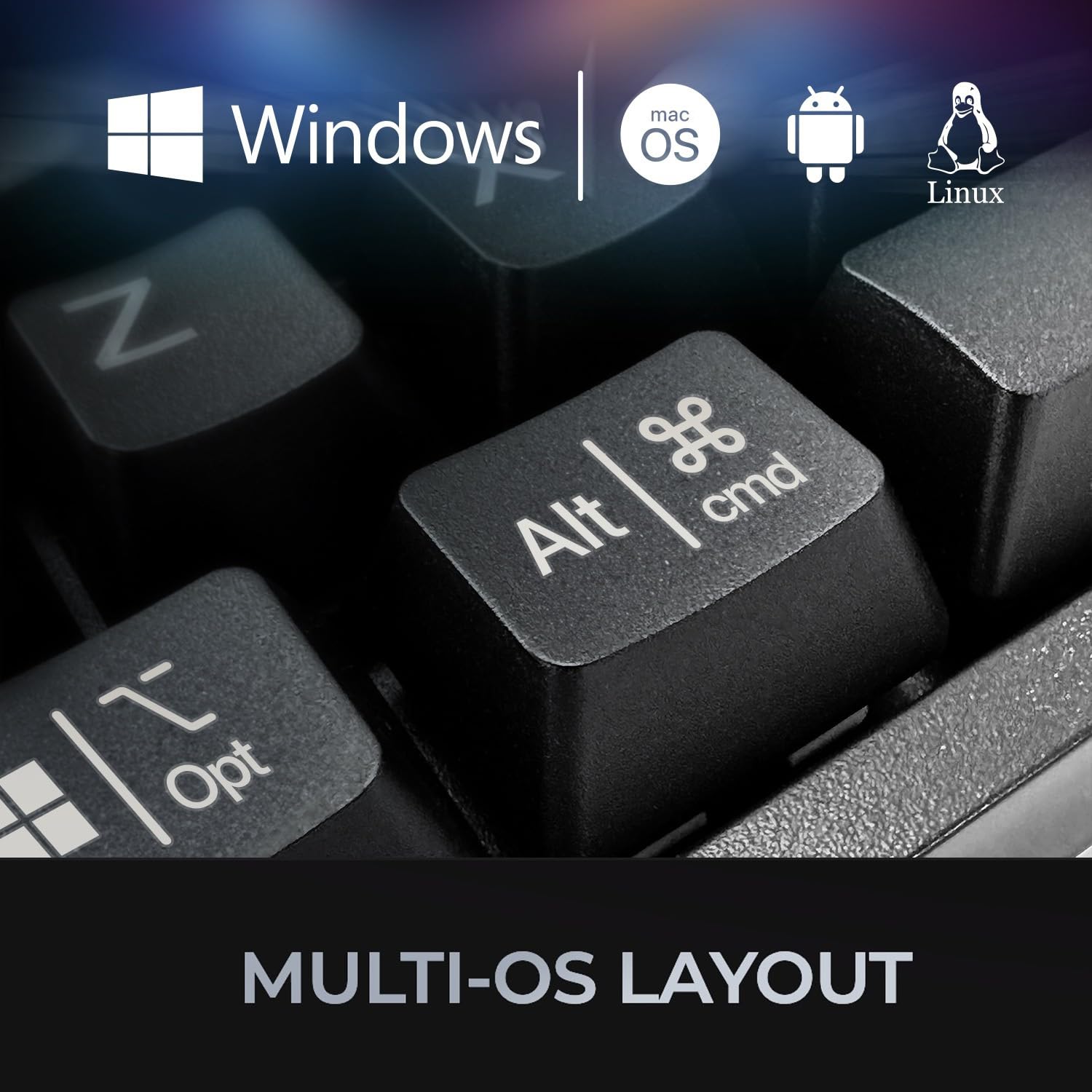 Adesso Multi-OS Mechanical Keyboard with Copilot AI Hotkey - Compatible with Windows/Mac/Linux - Perfect for Gaming, Coding & Office Work