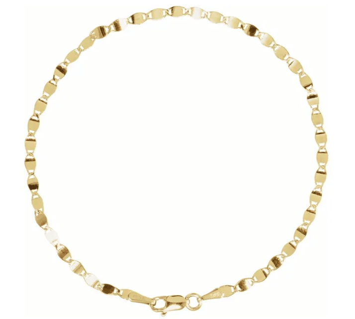 14K Gold Mirror Chain Bracelet, Necklace or Anklet Set - Elegant Layering Jewelry for Women, Gift for Her, Perfect for Parties, Weddings & Everyday Wear