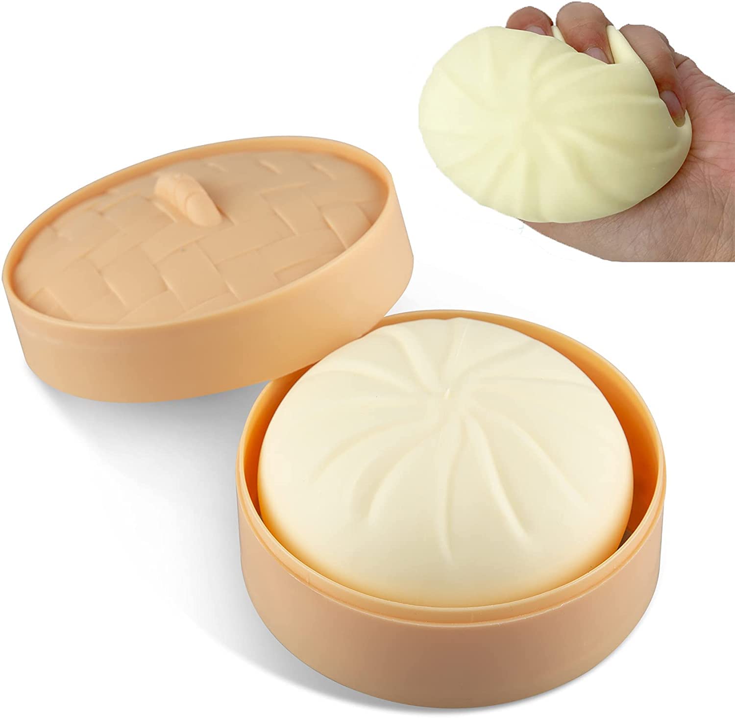 Stress Relief Squishy Dumpling Toy - Soft Dough Ball for Anxiety & ADHD, Sensory Fidget Toy for Adults & Kids - Perfect for Office, School, and Home Relaxation