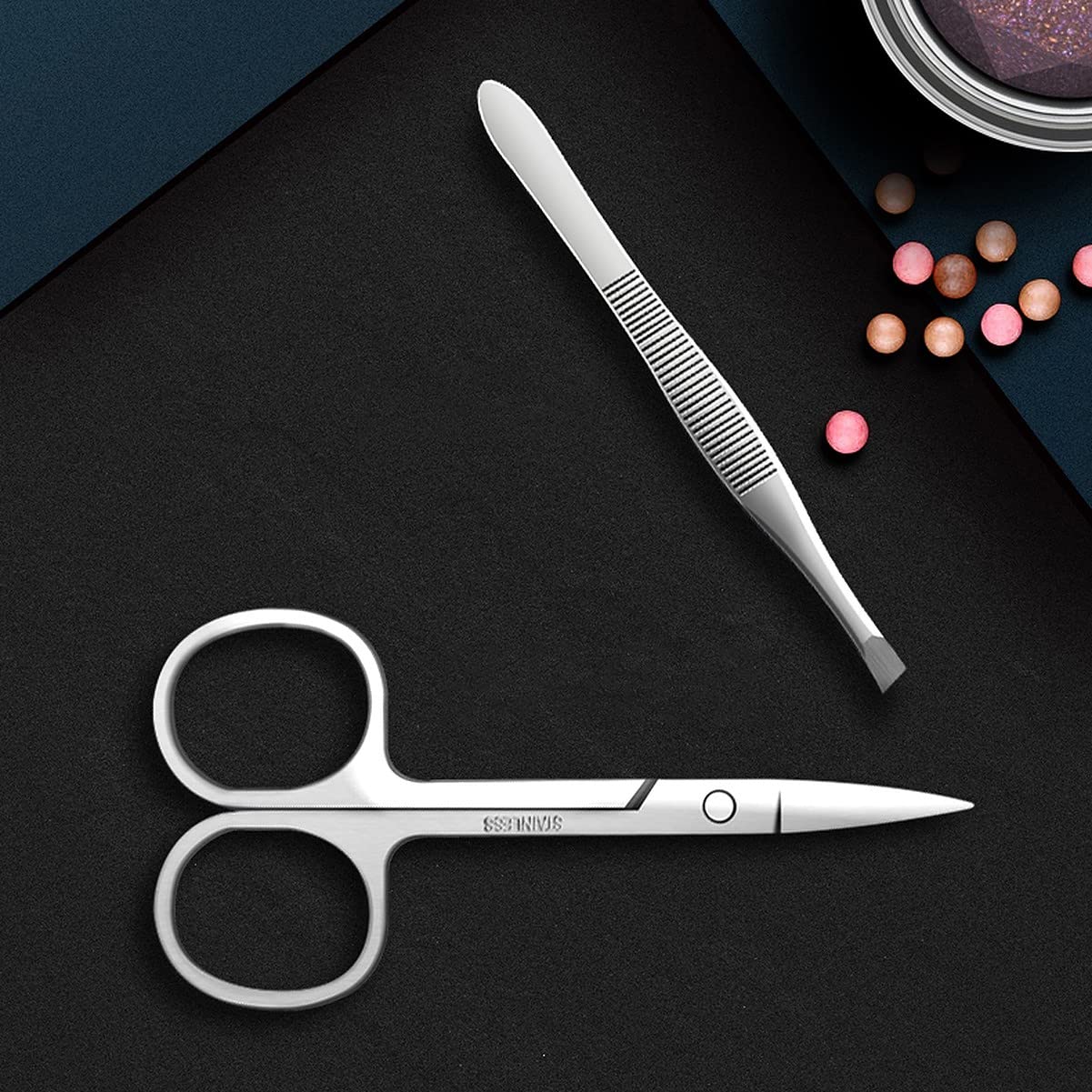 Wolpin 16-Piece Professional Manicure & Pedicure Kit - Stainless Steel Nail Clippers, Grooming Scissors, Acne Needle & Blackhead Tools with Travel Case - Perfect for Home Spa, Travel & Salon Use
