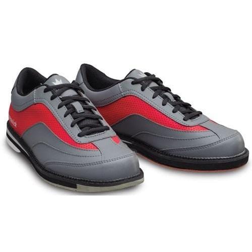 Brunswick Men's Rampage Grey & Red Left-Handed Bowling Shoes - Perfect for League Play & Tournament Performance