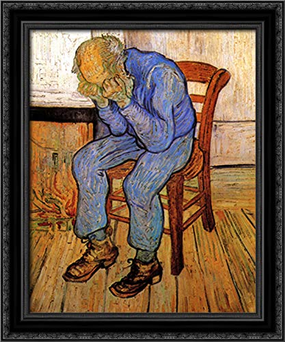 Vincent van Gogh 'Old Man in Sorrow (On the Threshold of Eternity)' 20x24 Inch Black Ornate Wood Framed Canvas Art Print - Perfect for Living Room, Bedroom, or Office Wall Decor