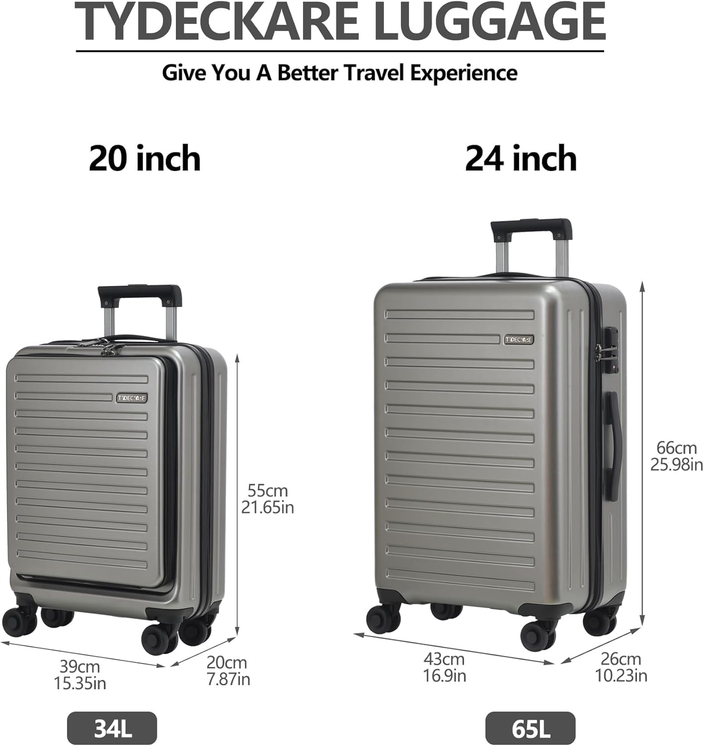 2-Piece Lightweight Hardshell Luggage Set (20