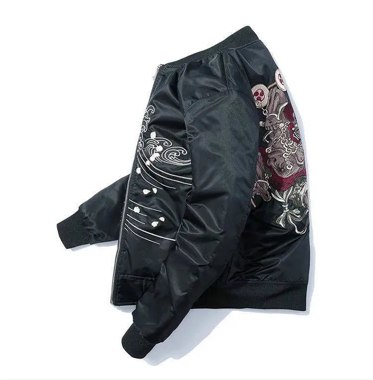Zen Master Bomber Jacket - Stylish Men's Vintage Flight Jacket with Warm Fleece Lining | Perfect for Streetwear, Casual Outfits & Winter Fashion