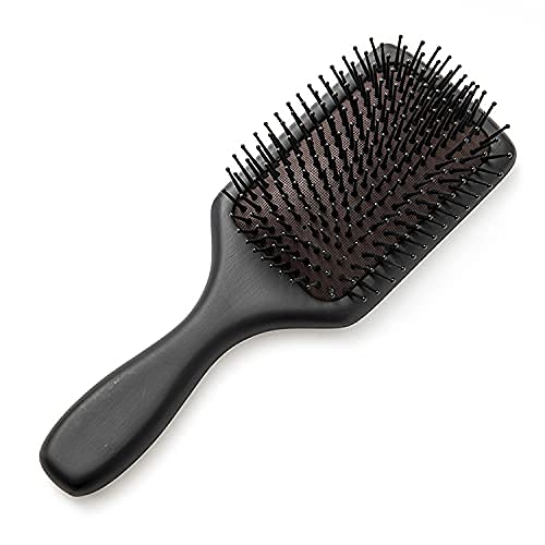Premium Hair Massage Comb for Women & Men - Detangling Paddle Brush with Massage Pins for Styling & Scalp Care | Professional Hair Brush for Smoothing, Cleaning & Styling | Perfect for Home, Salon & Travel Use - Black