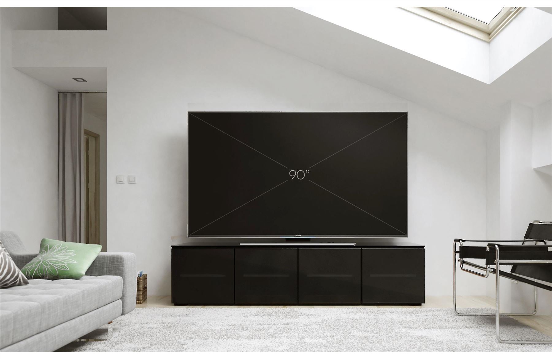 Salamander Oslo 247 Quad AV Cabinet - Premium Media Console for Home Theater & Entertainment Systems - Perfect for Living Room, Home Office, and Gaming Setup