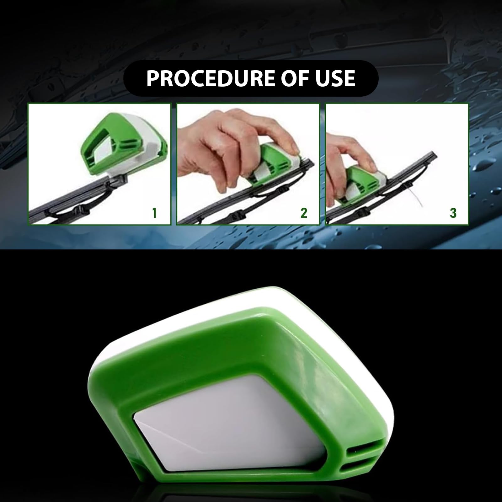 1 PC Car Wiper Repair Tool - Portable ABS Windshield Wiper Regroover with Sponge - Universal DIY Wiper Blade Cleaner & Maintenance Kit for Car, Truck, SUV, Van (Green) - Perfect for Restoring Old Wipers & Improving Visibility in Rainy Weather