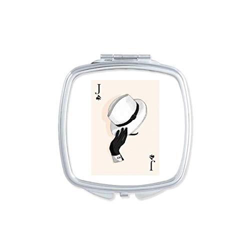 DIYthinker Spade J Playing Cards Pattern Mirror - Portable Compact Pocket Makeup Mirror with Double Sided Glass - Perfect for Travel, Purse, and On-the-Go Touch Ups