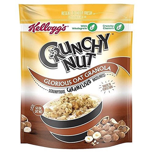 Kellogg's Crunchy Nut Oat Granola with Caramelized Nuts - 380g Breakfast Cereal | Healthy Snack for Kids & Adults | Perfect for Office, School & On-the-Go