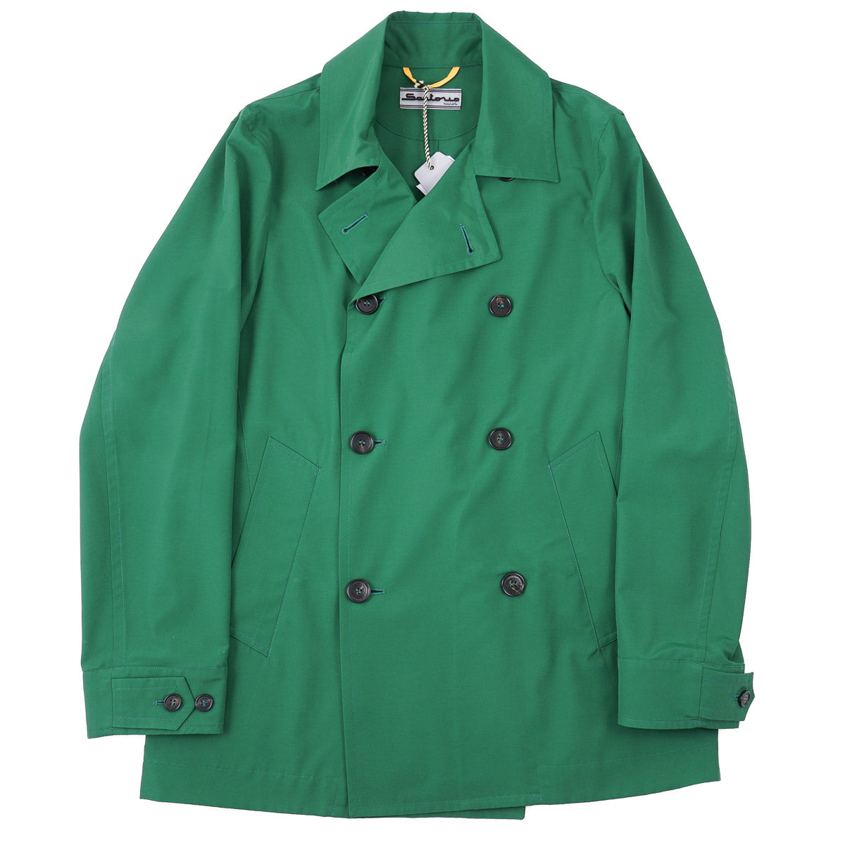 Premium Sartorio Technical Wool Nylon Peacoat Coat - Water-Resistant Winter Jacket for Men | Office Wear, Business Travel & Formal Occasions