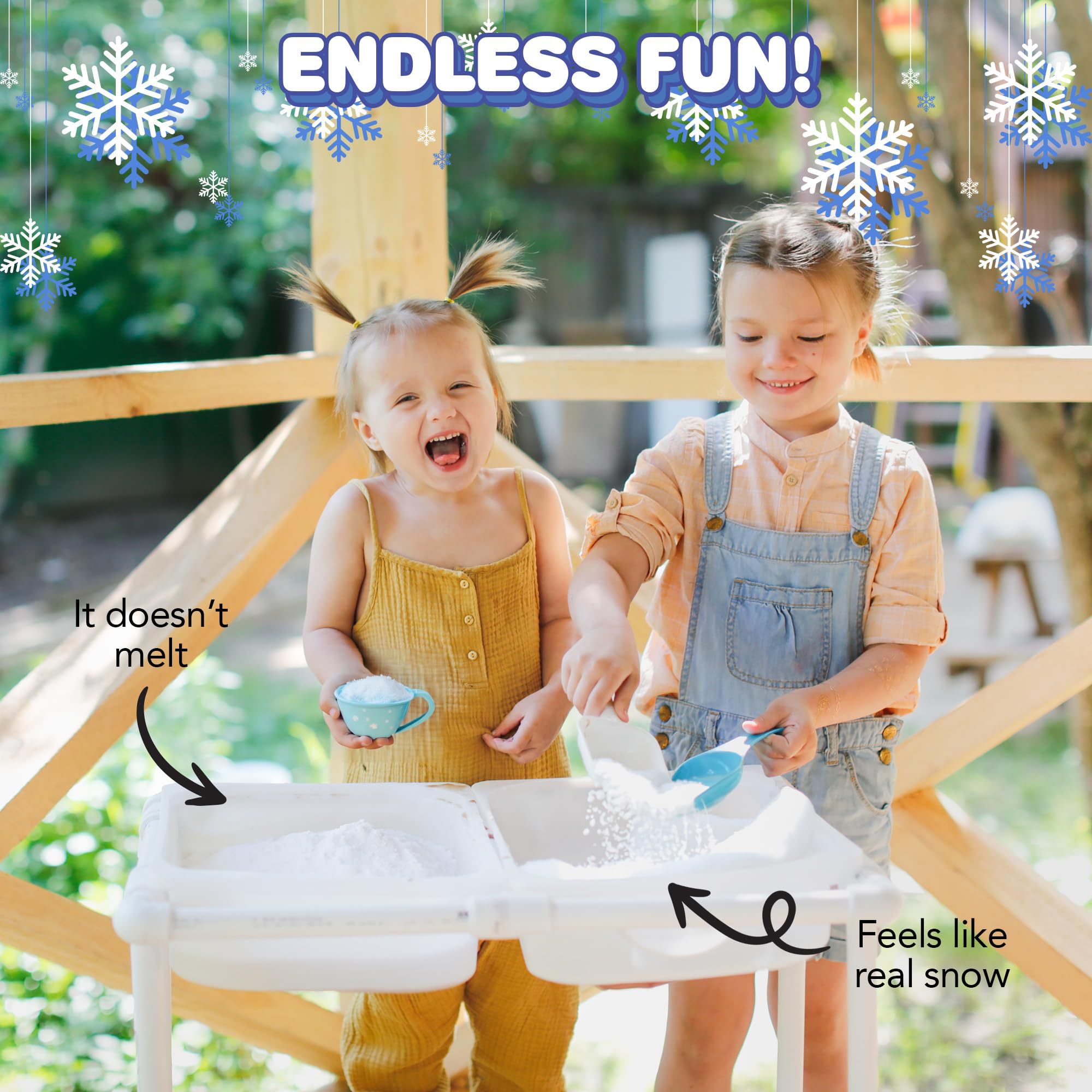 ArtCreativity Instant Snow Powder - 5 Oz Makes 4 Gallons of Fluffy Fake Snow - Safe Non-Toxic Artificial Snow Mix for Kids Science Experiments, Christmas Decorations & Winter Sensory Play - Perfect for DIY Slime, Holiday Crafts & Snow-Themed Party Activities
