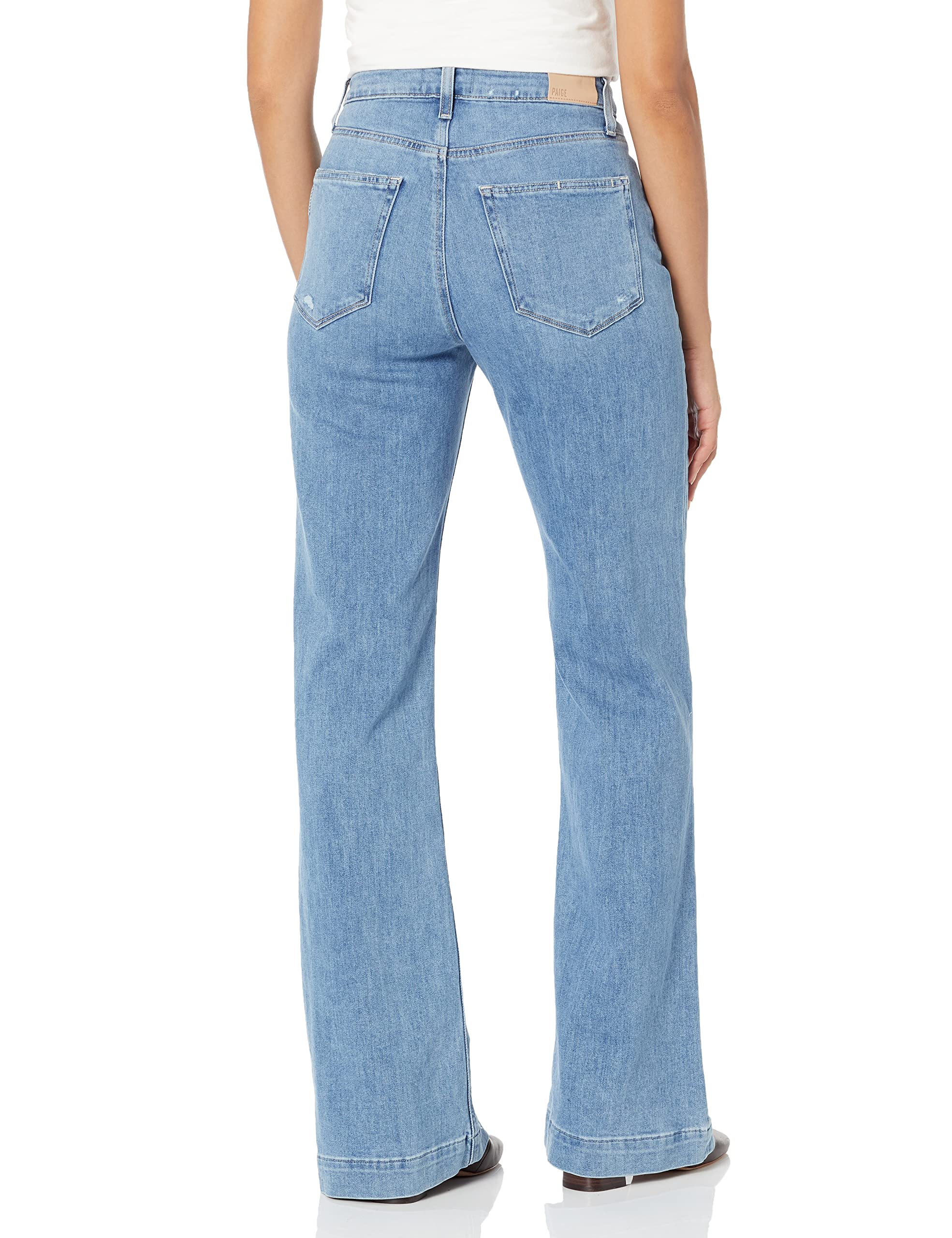 PAIGE Women's Flaunt Amour High Rise Wide Leg Jeans - Perfect Waist to Hip Ratio in Say Anything Wash | Comfortable Stretch Denim for Casual Outings & Date Nights