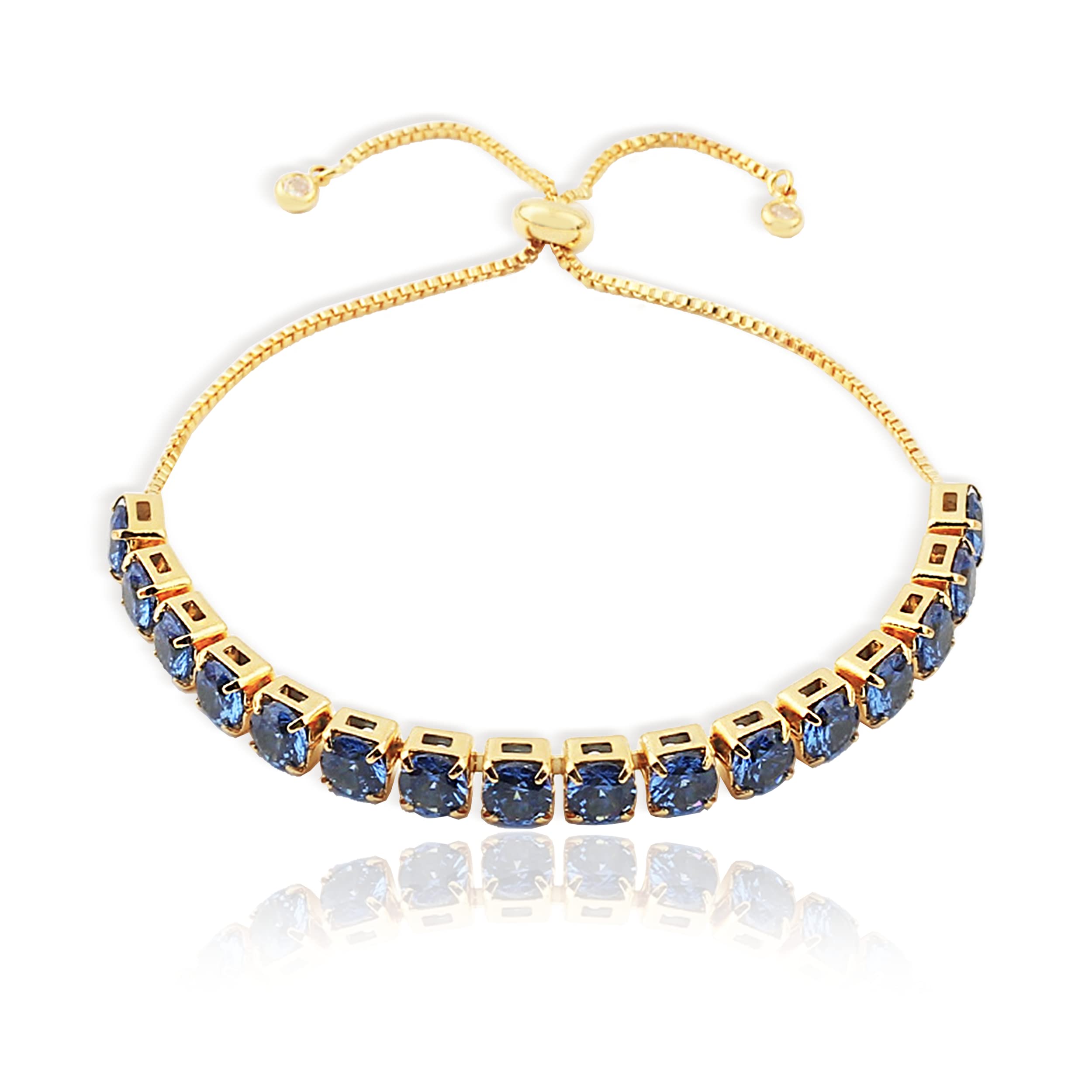 Elegant Gold Tennis Bracelet for Women - Adjustable Slider with Shiny Cubic Zirconia CZ Rhinestones | Perfect for Summer Wear, Weddings & Special Occasions | Stylish Jewelry Gift Idea