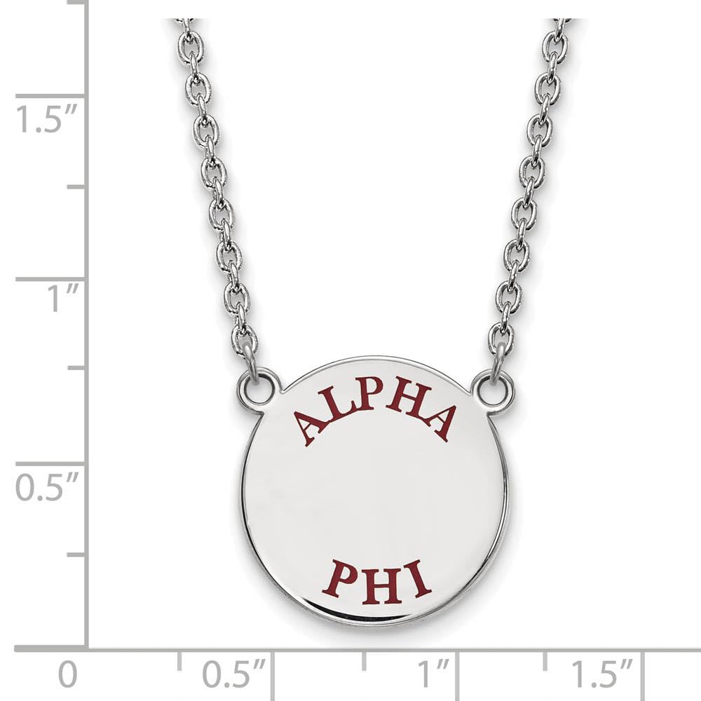 Alpha Phi Small Enameled Pendant Necklace with 18 Inch Chain - Perfect for Sorority Gifts, Graduation Jewelry & Greek Life Accessories
