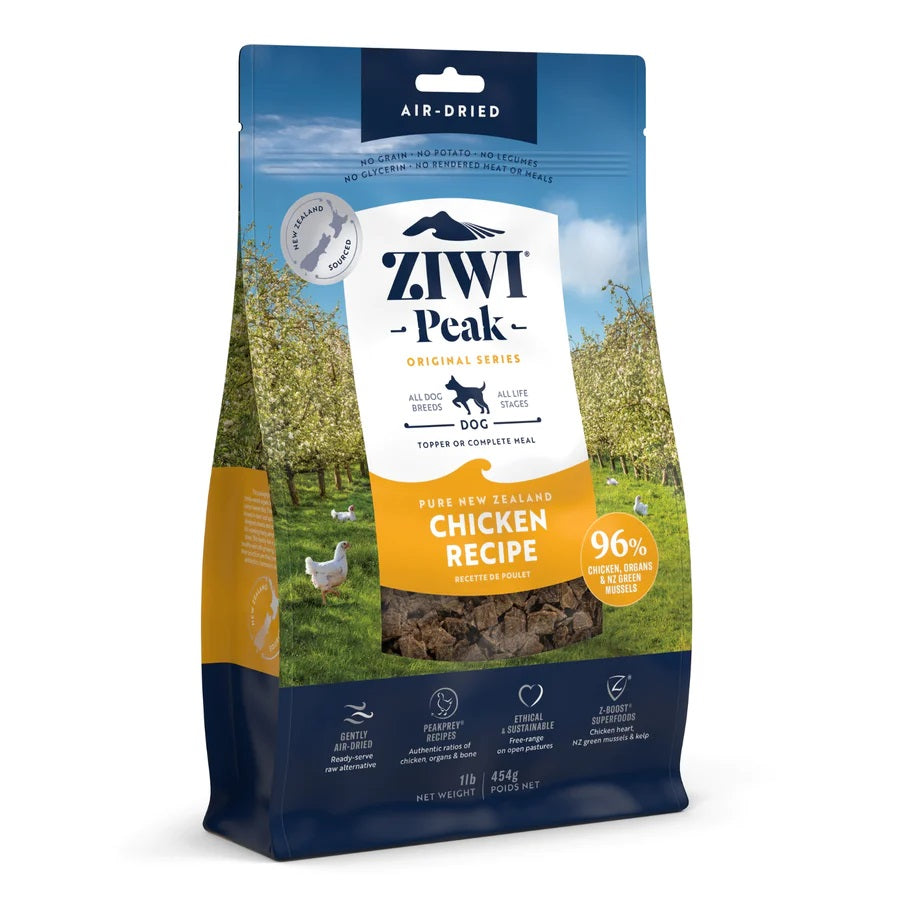 Ziwi Peak Air-Dried Free-Range Chicken Dog Food - Grain-Free, High-Protein, All-Natural Nutrition for Active & Senior Dogs - Perfect for Training, Travel & Daily Meals
