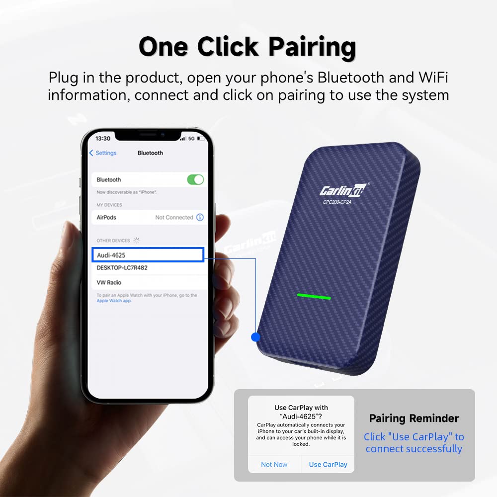 CarlinKit 4.0 Wireless Android Auto & Apple CarPlay Adapter - Convert Wired to Wireless for OEM CarPlay Cars | Plug & Play | Online Upgrade Supported | Perfect for Commuting, Road Trips & Hands-Free Driving