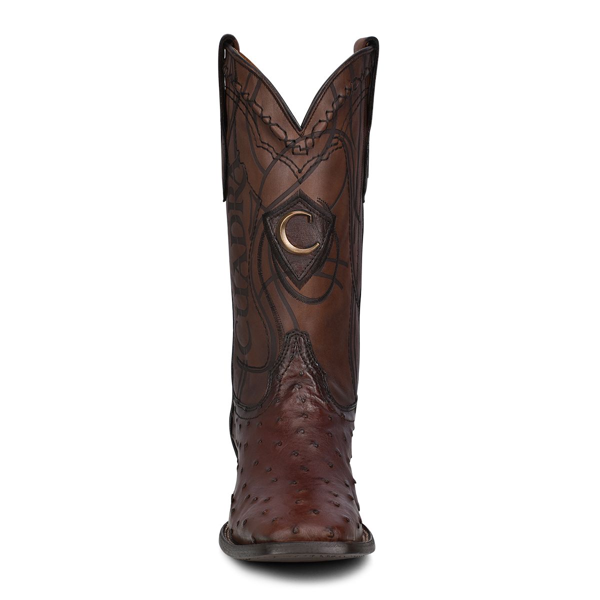 Men's Cuadra Chocolate Cowboy Rodeo Ostrich Leather Boots - Western Style Riding Boots for Country Dance & Rodeo Events