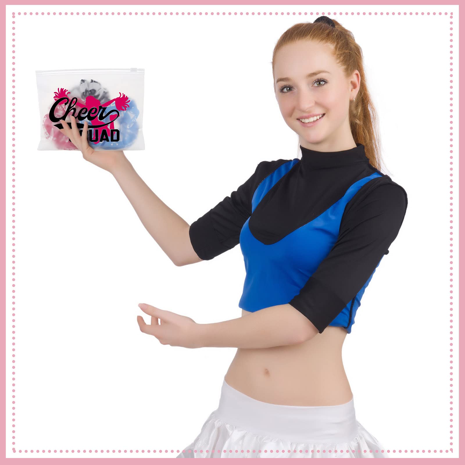 90-Piece Cheerleader Makeup Bag Set - 9 Stylish Designs for Team Gifts, Travel & Cosmetics | Perfect for Cheerleaders, Teen Girls & Women | White Cheer Bags for Sports Events, Parties & Travel Accessories