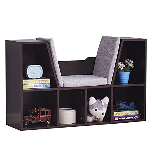 6-Cubby Kids Bookcase - Dark Brown Wooden Storage Organizer for Children's Books & Toys | Perfect for Bedroom, Playroom & Classroom Organization